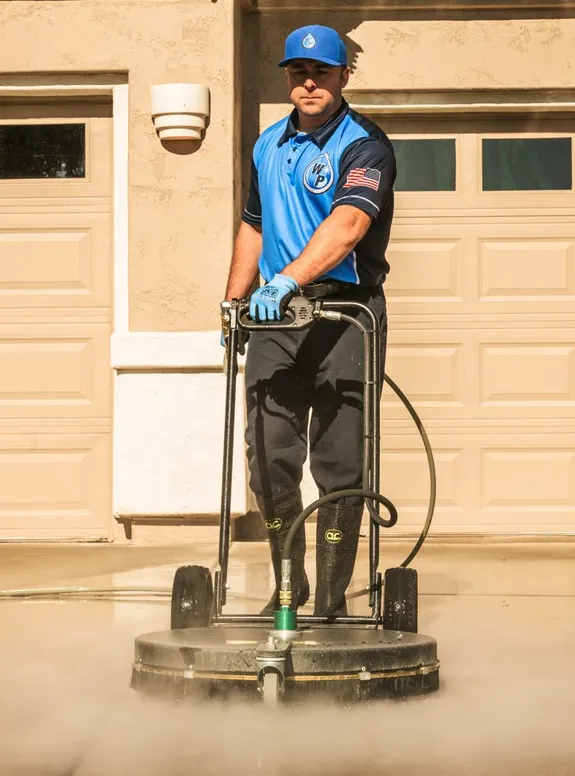 Wash Patrolman Steam Cleaning Concrete Driveway in Gilbert